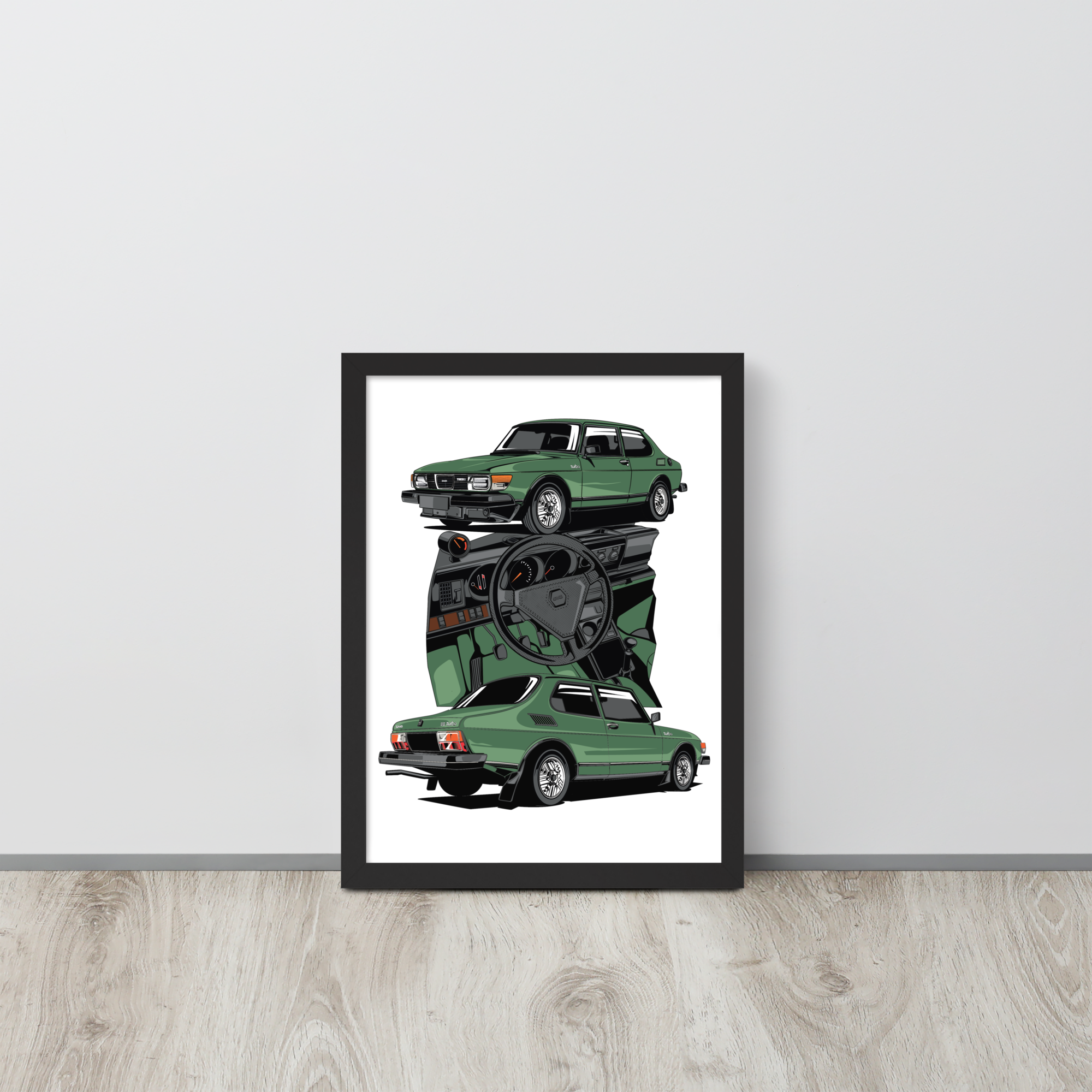 Saab 99 Turbo - Mettalic Green | Poster