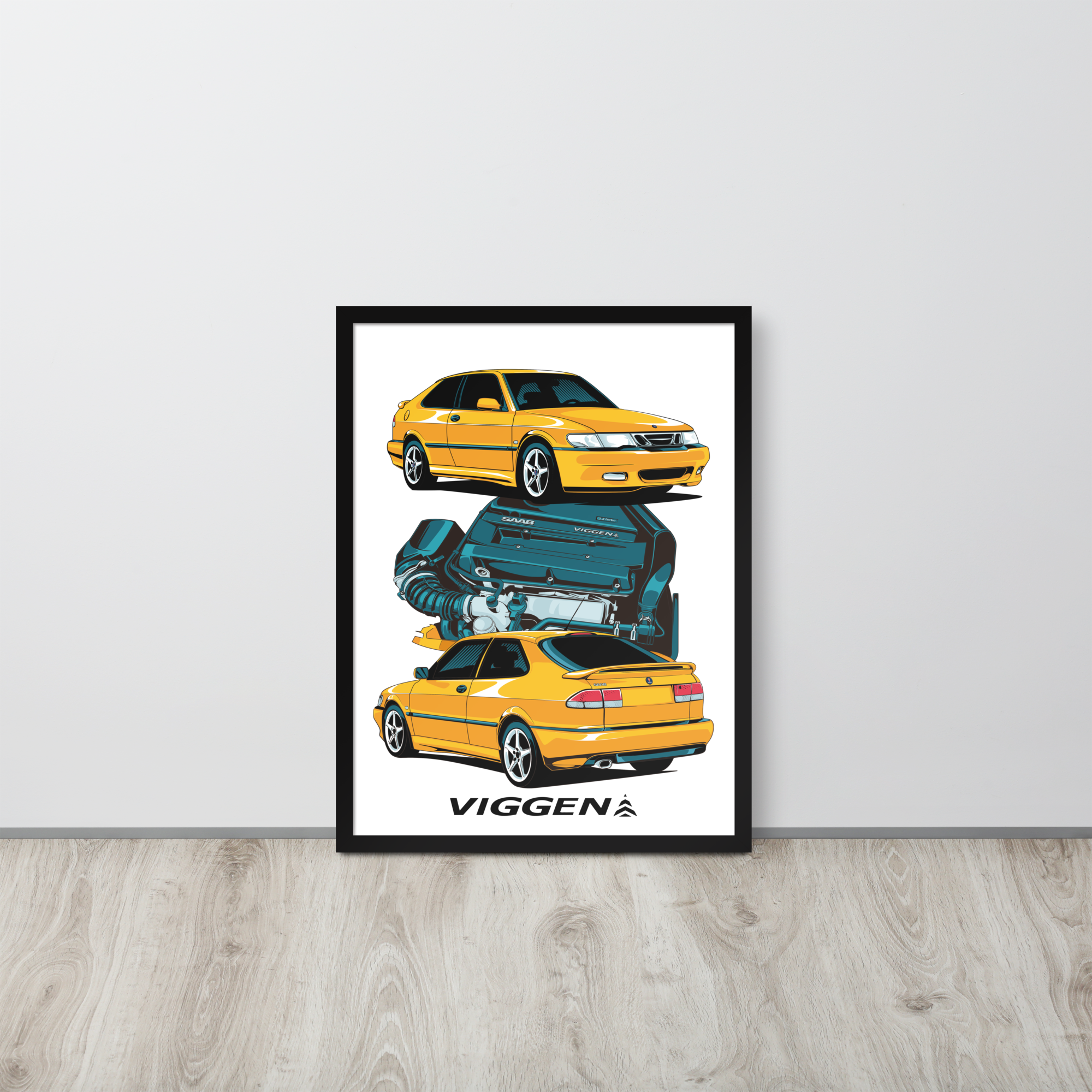 Saab 9³ Viggen - Monte Carlo Yellow | Poster